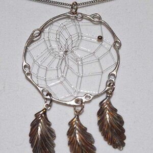 Sterling silver dream catcher necklace